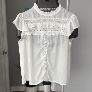 Haute Monde White Lace Blouse